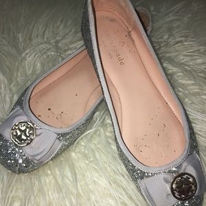 Kate spade silver sequin bow flats